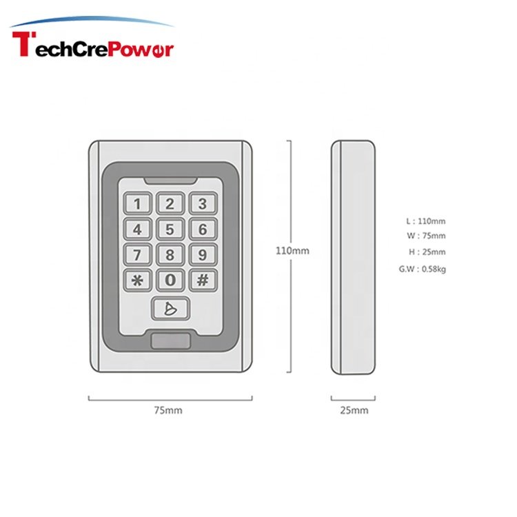 Shenzhen Security Metal Wiegand Standalone Keypad Entry Access Control RFID Card Reader Commercial Access Control Systems
