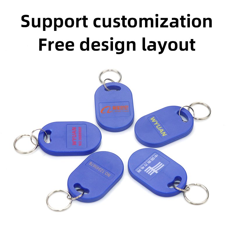 WYUAN UHF RFID Keychain Tag 860-960mhz Key Fobs Ring Epoxy Card Rewritable ISO18000-6C Long Distance Label for Access Control