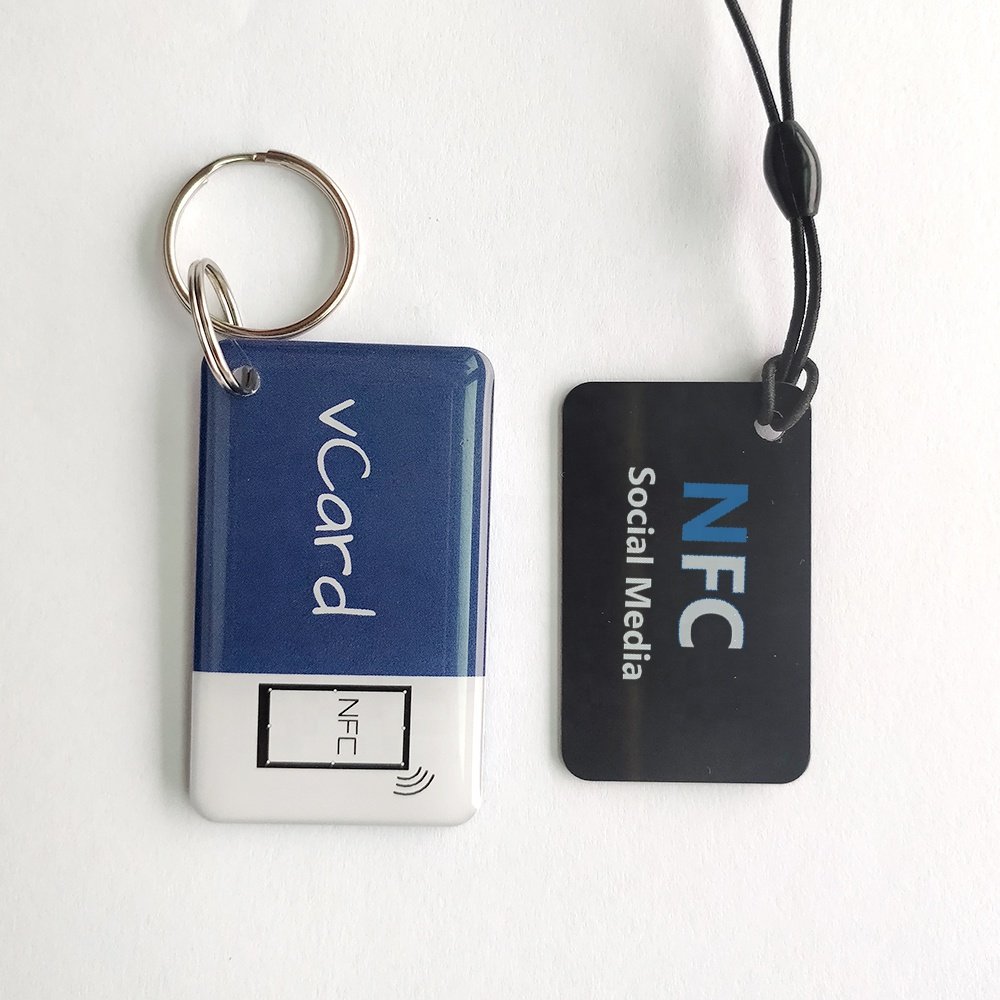 factory price customize epoxy keychain tag pvc plastic smart rfid nfc access control cards supplier