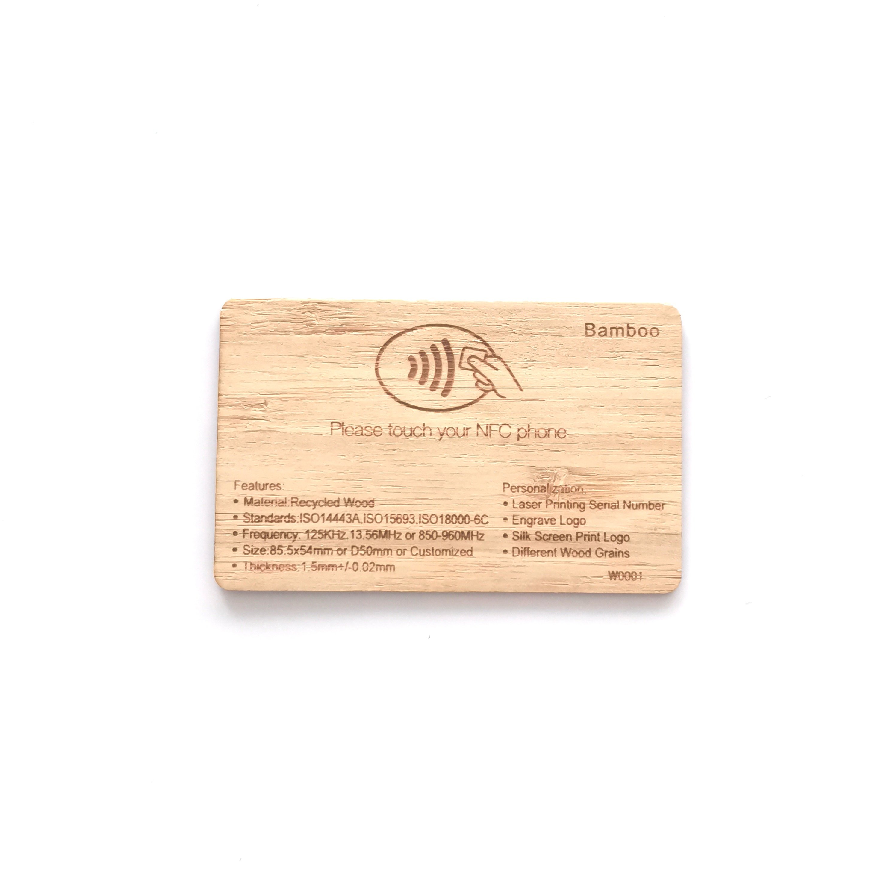 Blank rfid card wooden bamboo cherry wood digital business cards NFC key card