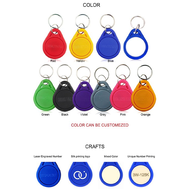 13.56mhz Waterproof Rewritable Key Tag For Security System Smart Access Hotel Key Rfid Key Fob Gym Locker Nfc Key Chain