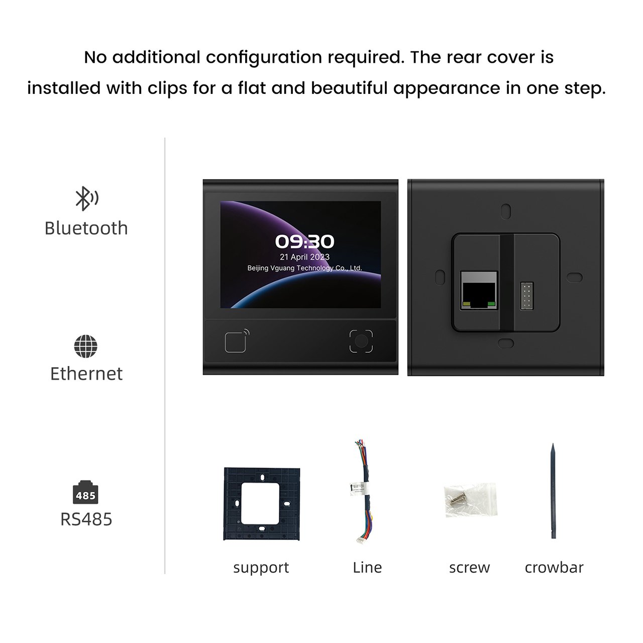 Coolcode DW200 Barcode Reader IPS Touch Screen Supports NFC RFID QR Card ID Code Password Bluetooth for Office Building System