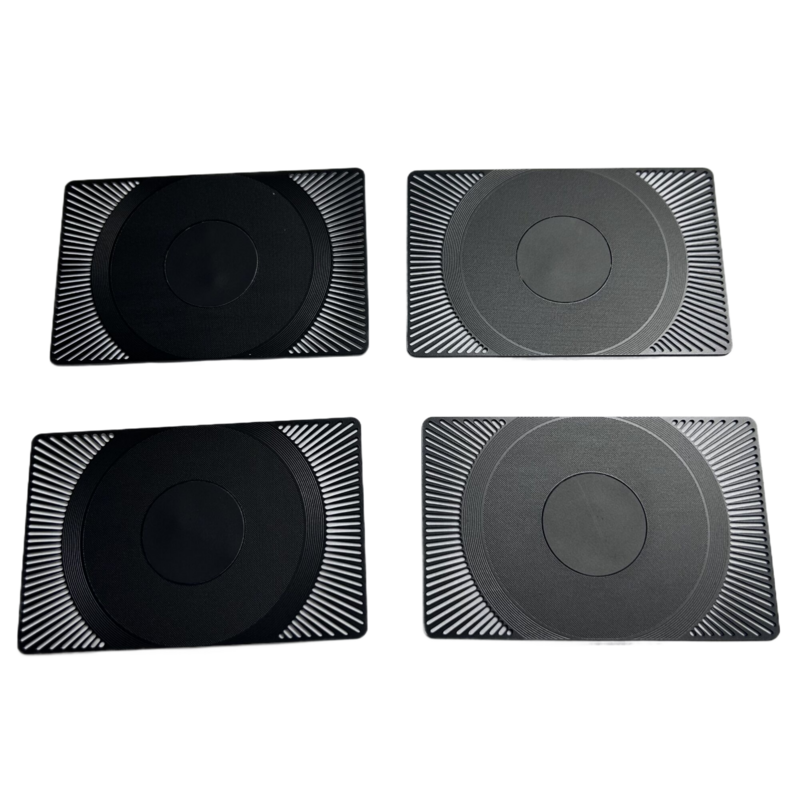 2024 Best Seller Black Leather Effect Metal NFC Business Card Blank Metal Digital Social Media Card With Hole and Cutout