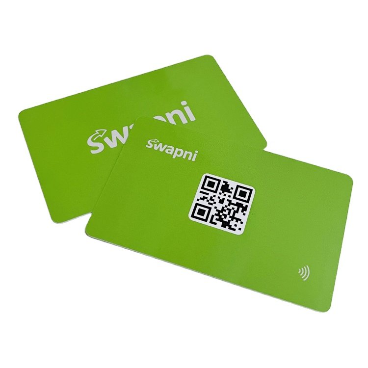 NFC Forum Tag 4 Type NDEF Formatted 424 DNA Write Protected Custom NFC Chip Business Card PVC QR Code