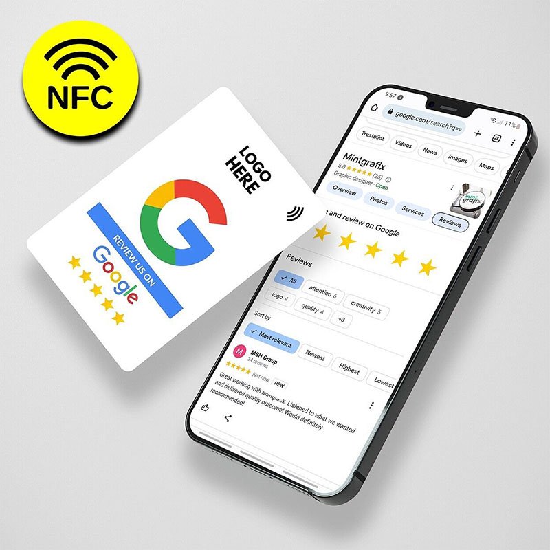 Custom Printing Nfc Chip Google Reviews Card Pop Up amazon Review Card Nfc tag213 215 216 Google play gift card