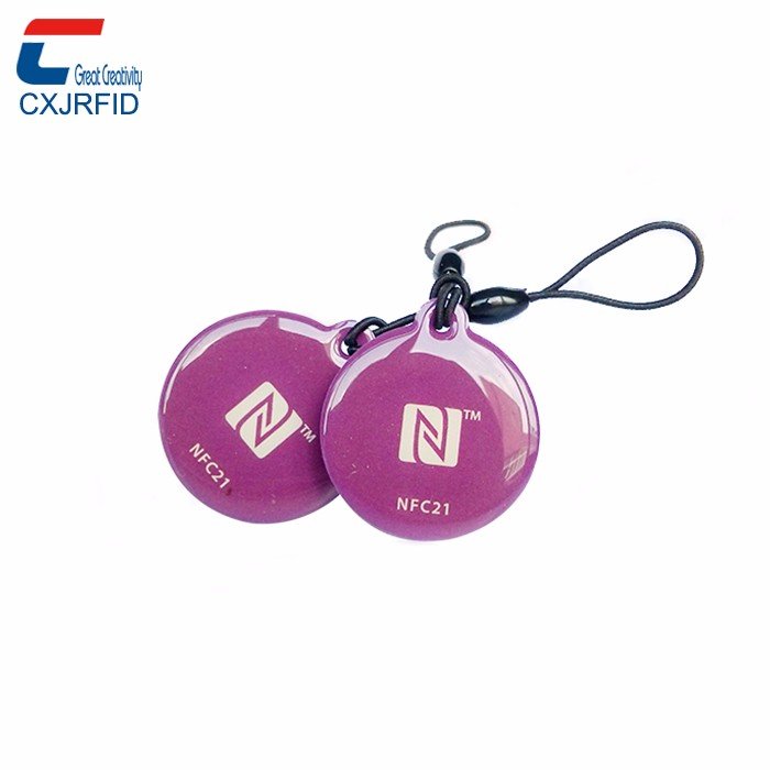 Cxj Custom Rfid 13.56Mhz Access Control Card Nfc Epoxy 1K Chip Keychain Key Fob Keytags