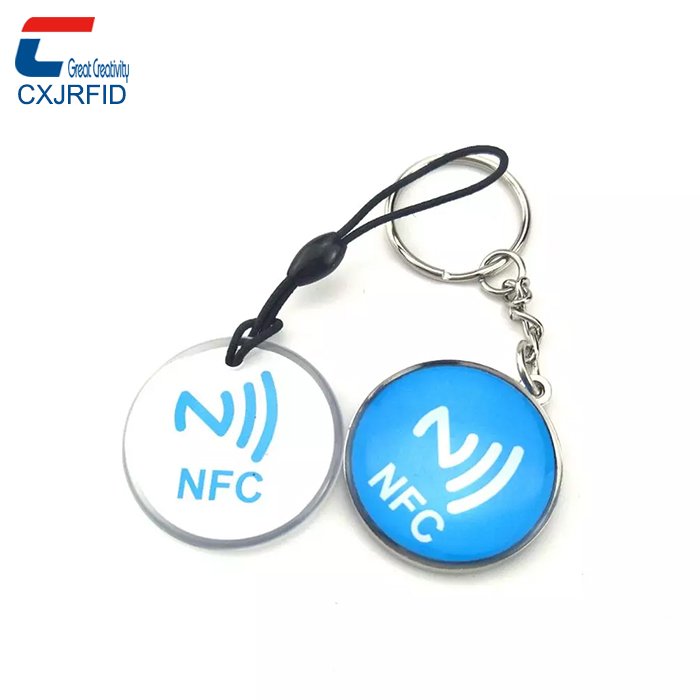 Cxj Custom Rfid 13.56Mhz Access Control Card Nfc Epoxy 1K Chip Keychain Key Fob Keytags