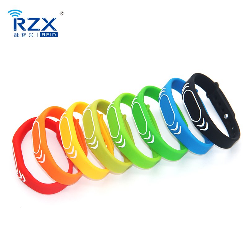 RFID Silicone Wristband Access Control System QR Code Logo Printing NFC Social Sharing Silicone Bracelet RFID Wristband