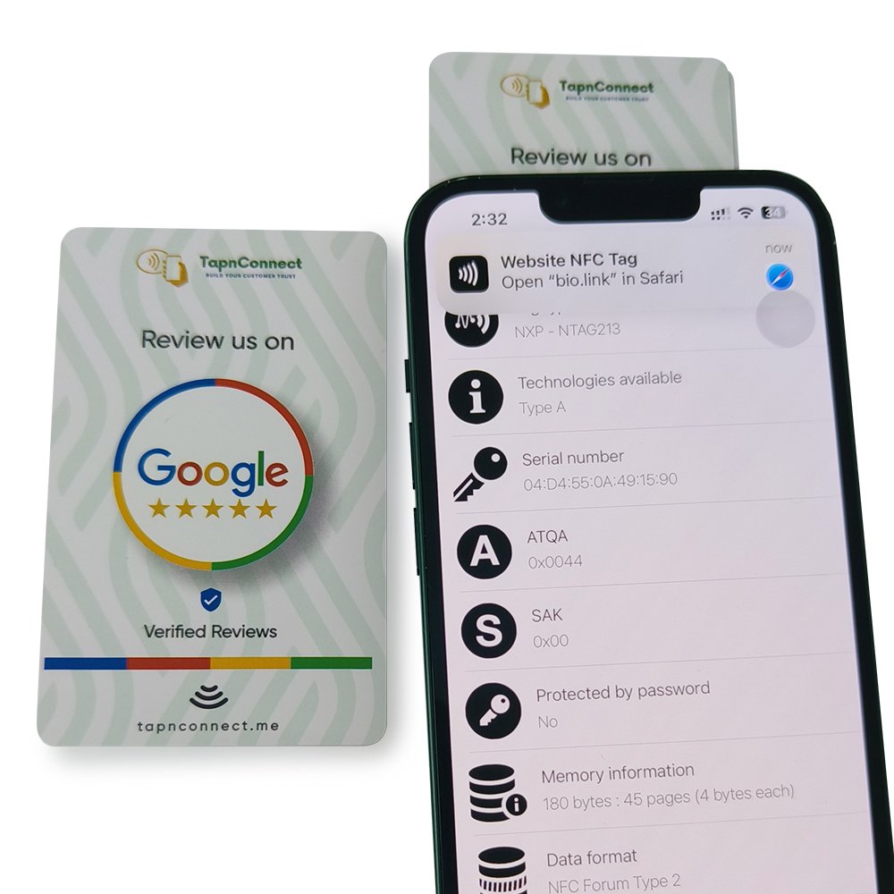 Fast NFC Contactless Tappable Custom NFC Card Google Review Card