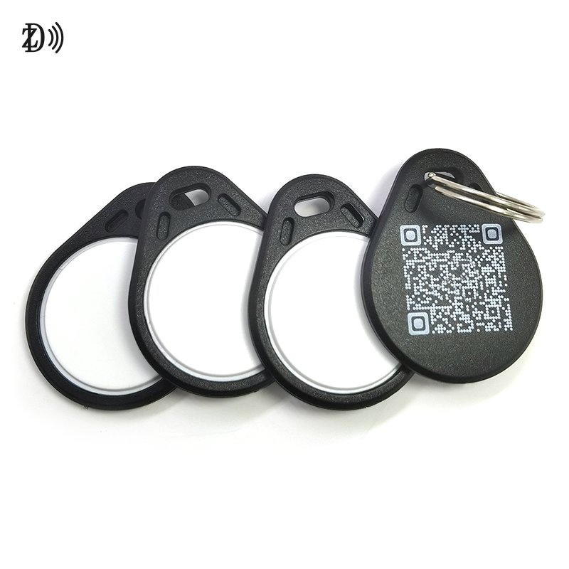 Customized QR Code 13.56MHz NFC NTAG 213 215 216 MIFARE Classic EV1/S50 ABS Keyfob RFID Mini Keychain Tags