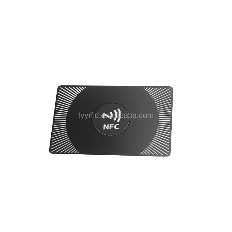 Custom RFID Access Control Card Ntag213 Stainless Steel NFC Card Contactless NFC Metal Card With Chip Slot