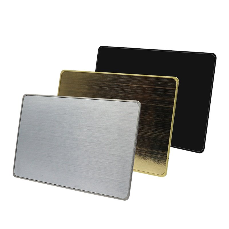 Custom RFID Access Control Card Ntag213 Stainless Steel NFC Card Contactless NFC Metal Card With Chip Slot