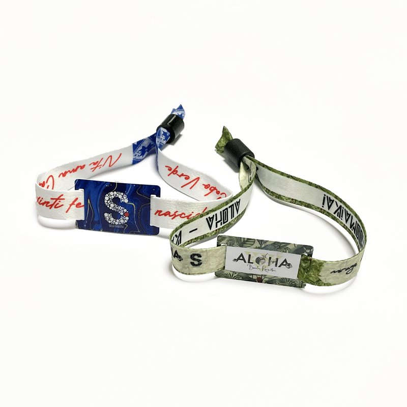 13.56mhz RFID PVC Textile Bracelet Tag NFC Fabric Woven Wristband Card For Access Control