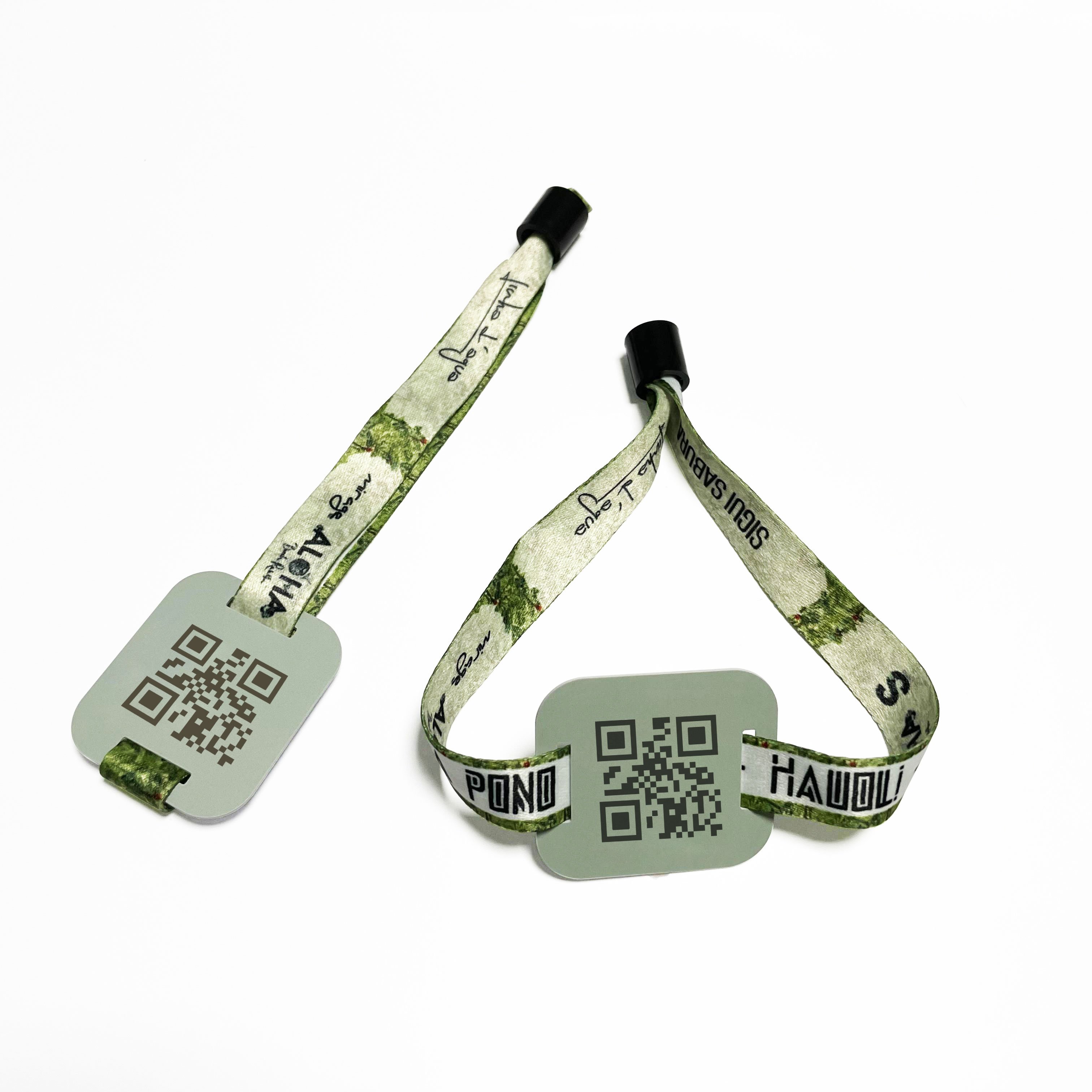 13.56mhz RFID PVC Textile Bracelet Tag NFC Fabric Woven Wristband Card For Access Control