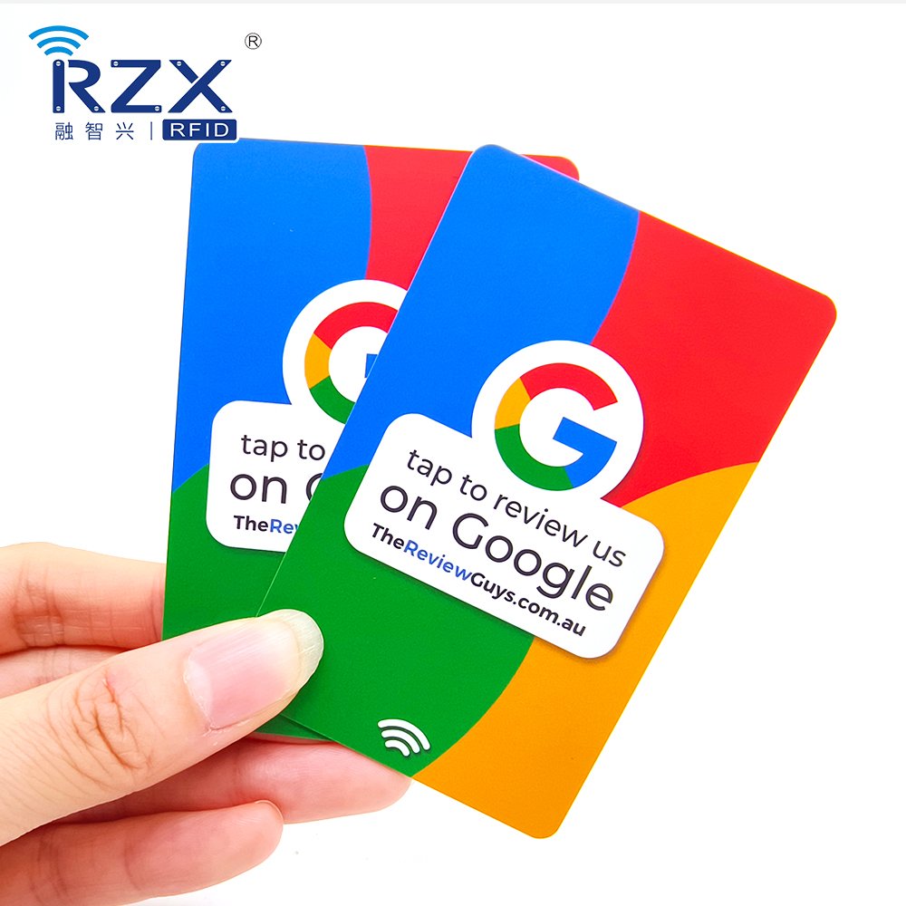 Customized logo printing NFC NTAG 213 Encoding URL Printing QR Code Google Review Card Digital Business Card