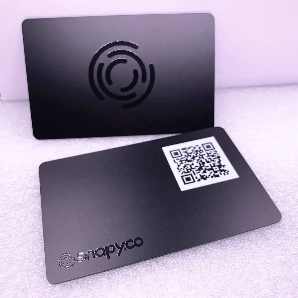 NFC PVC Social Media Card Wood Metal Business Card Tag With QR Code For Access Control System