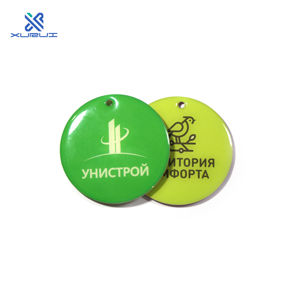Free design NFC 13.56Mhz Google Review Keychain Tag Smart Epoxy RFID Tag For Social Media NFC Business Card For Marketing