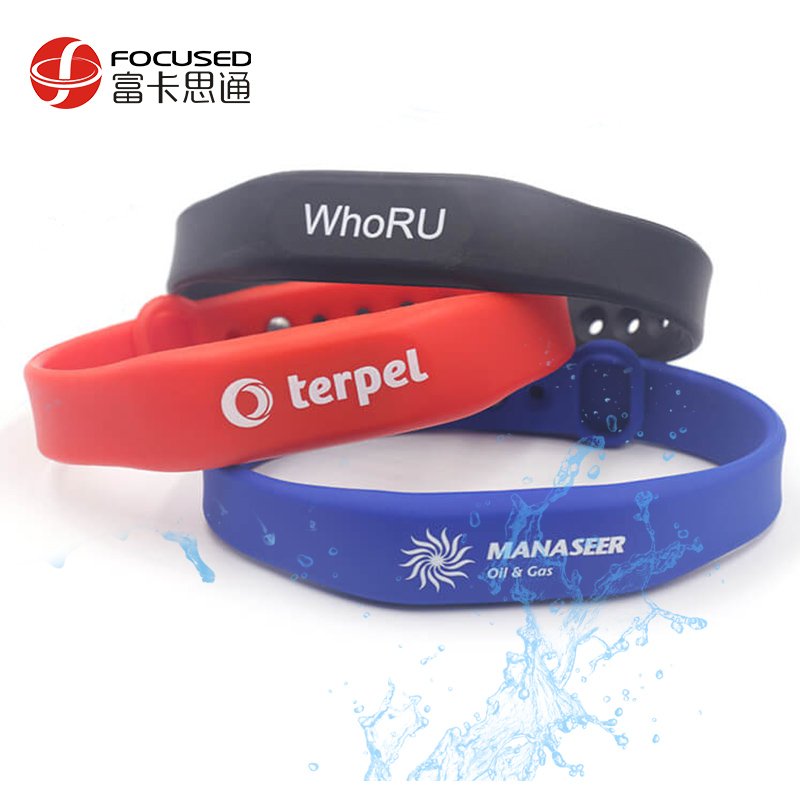 Custom waterproof wristband adjustable nfc Bracelet qr code kids children elastic Payment Bracelets nfc rfid silicone wristband