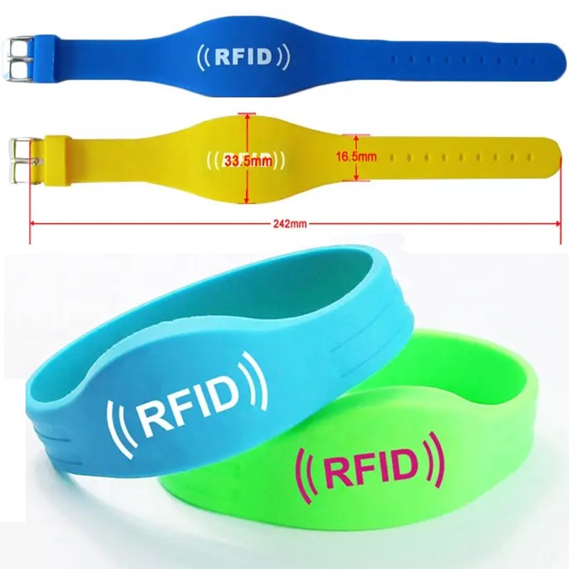 Custom waterproof wristband adjustable nfc Bracelet qr code kids children elastic Payment Bracelets nfc rfid silicone wristband