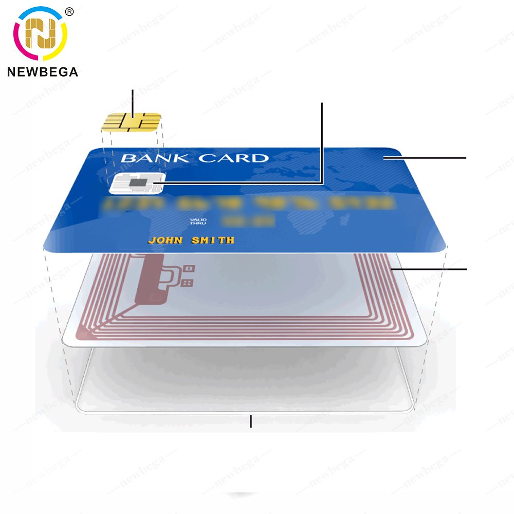 PVC contact chip card blank inkjet printing smart RFID Membership card and access control card