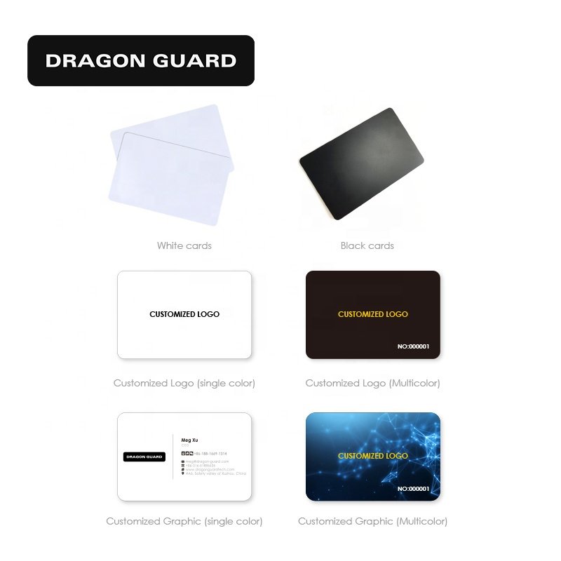 DRAGON GUARD Manufacturer Wholesale Totally Flat Plastic Proximity TK4100/ EM4200/ T5577 RFID 125khz Blank Card