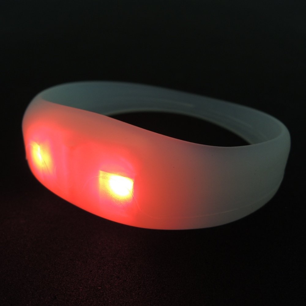 Sound Activated Flashing LED Wristband for Events Rave Party Silicone LED Bracelet for Festival by Voice Control