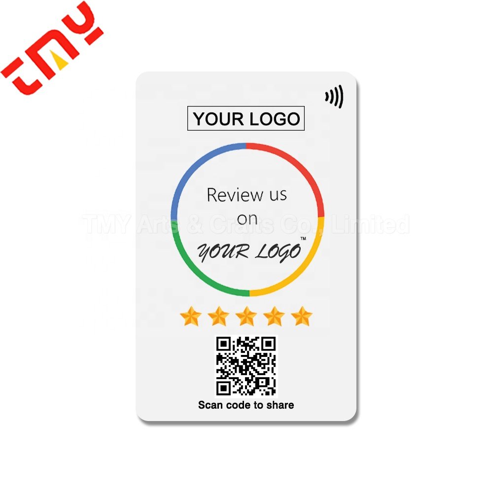 Custom Plastic NFC Google Review Card NFC Contact 213 215 216 PVC Digital Business Card Printing