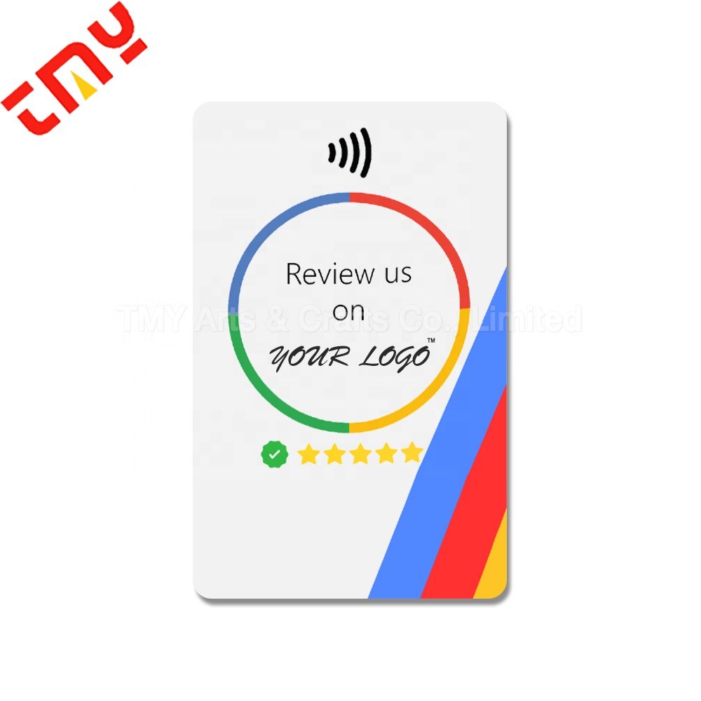 Custom Plastic NFC Google Review Card NFC Contact 213 215 216 PVC Digital Business Card Printing