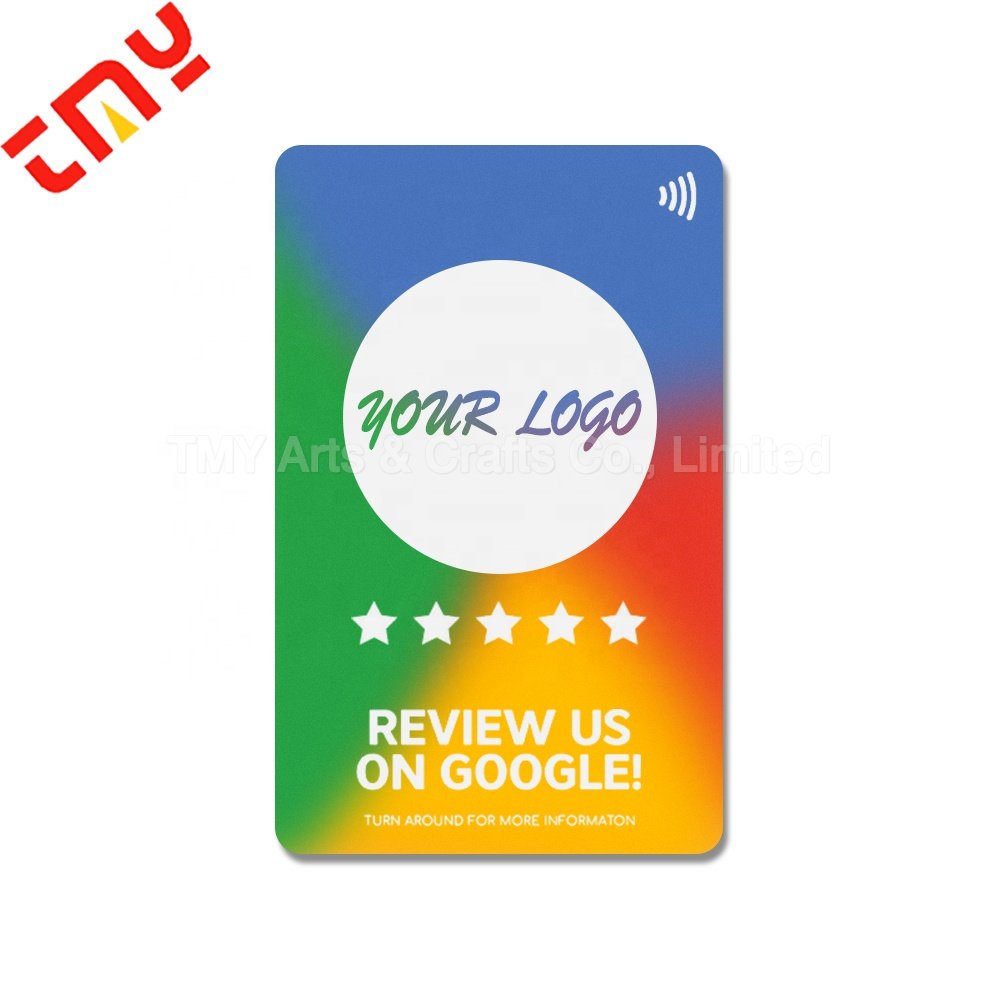 Custom Plastic NFC Google Review Card NFC Contact 213 215 216 PVC Digital Business Card Printing