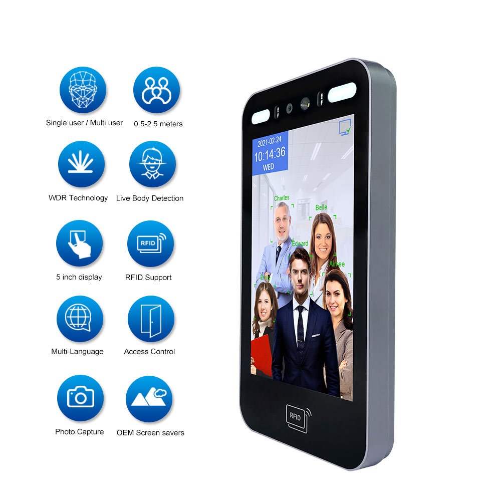 Web software wifi id card qr code access control facial recognition attendance system