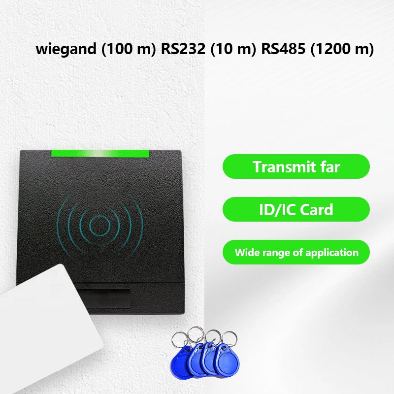 Black ABS Plastic Waterproof NFC Wiegand 24/36 13.56Mhz Support Mifare IC Card RFID Smart Access Control Card Reader