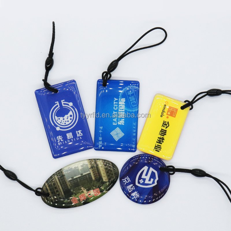 RFID NFC Keychain Tag Ntag213 Epoxy Keyfob Waterproof QR Code Tag