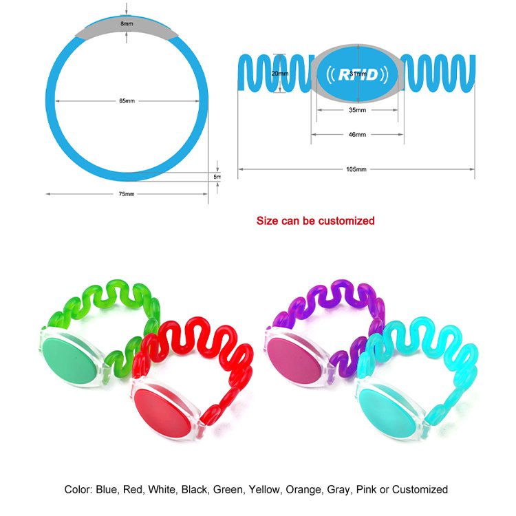 125KHZ RFID Bracelet for Kids RFID Plastic Watch Wristband for Locker lock