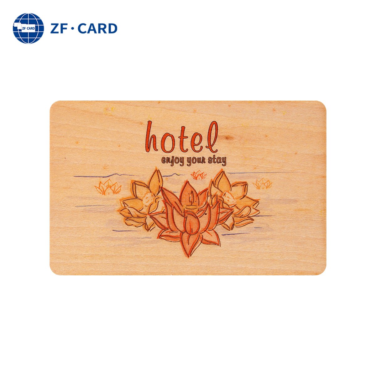 Printing Custom logo RFID NFC NTAG(R) 215 Wooden Smart Card with Personalized QR Code