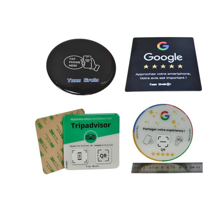 Quality assure epoxy NFC smart crystal table sticker comment card 13.56Mhz NFC card