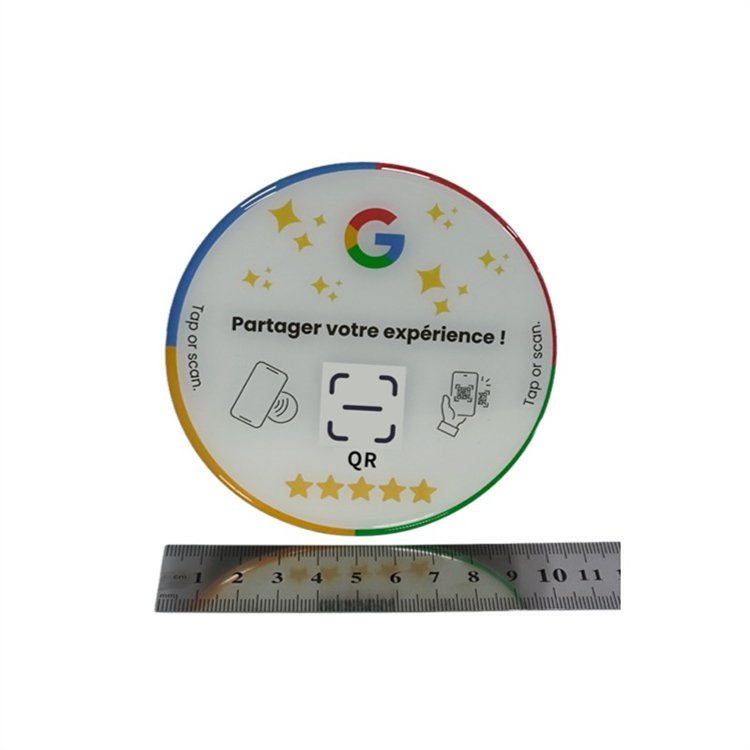 Quality assure epoxy NFC smart crystal table sticker comment card 13.56Mhz NFC card