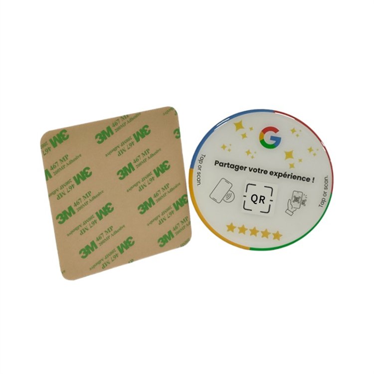 Quality assure epoxy NFC smart crystal table sticker comment card 13.56Mhz NFC card