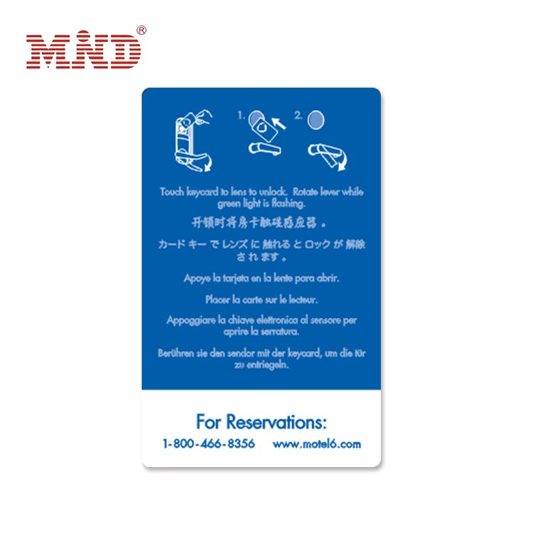Proximity Printing Contactless Rewritable Programmable RFID Hotel Key Card For Model 6 Hotel