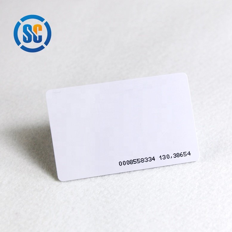 High quality wholesale LF 125KHz 64bits ID Number White Card TK4100 chip Access Card PVC White Card