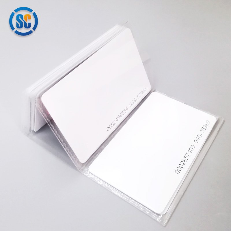 High quality wholesale LF 125KHz 64bits ID Number White Card TK4100 chip Access Card PVC White Card