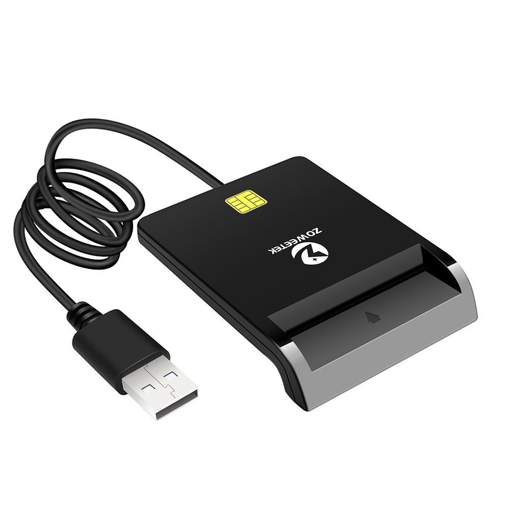 ZOWEETEK ZW-12026-1 USB Access Control Card Reader ISO 7816 Smart EMV Reader ID IC Chip Card ATM Credit Card Reader Writer