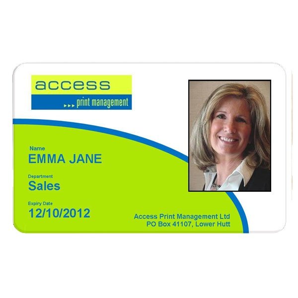 Standard size/oversize ID badges with hole for lanyards