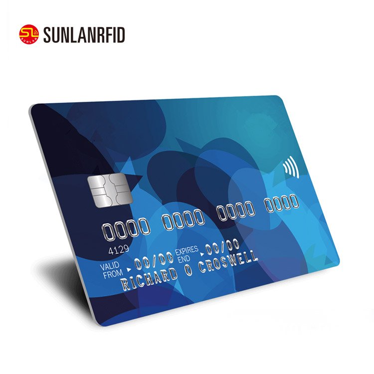 2018 hotsales inkjet plastic pvc blank rfid 24C02 24C04 24C16 chip contact pet ic card with embossed