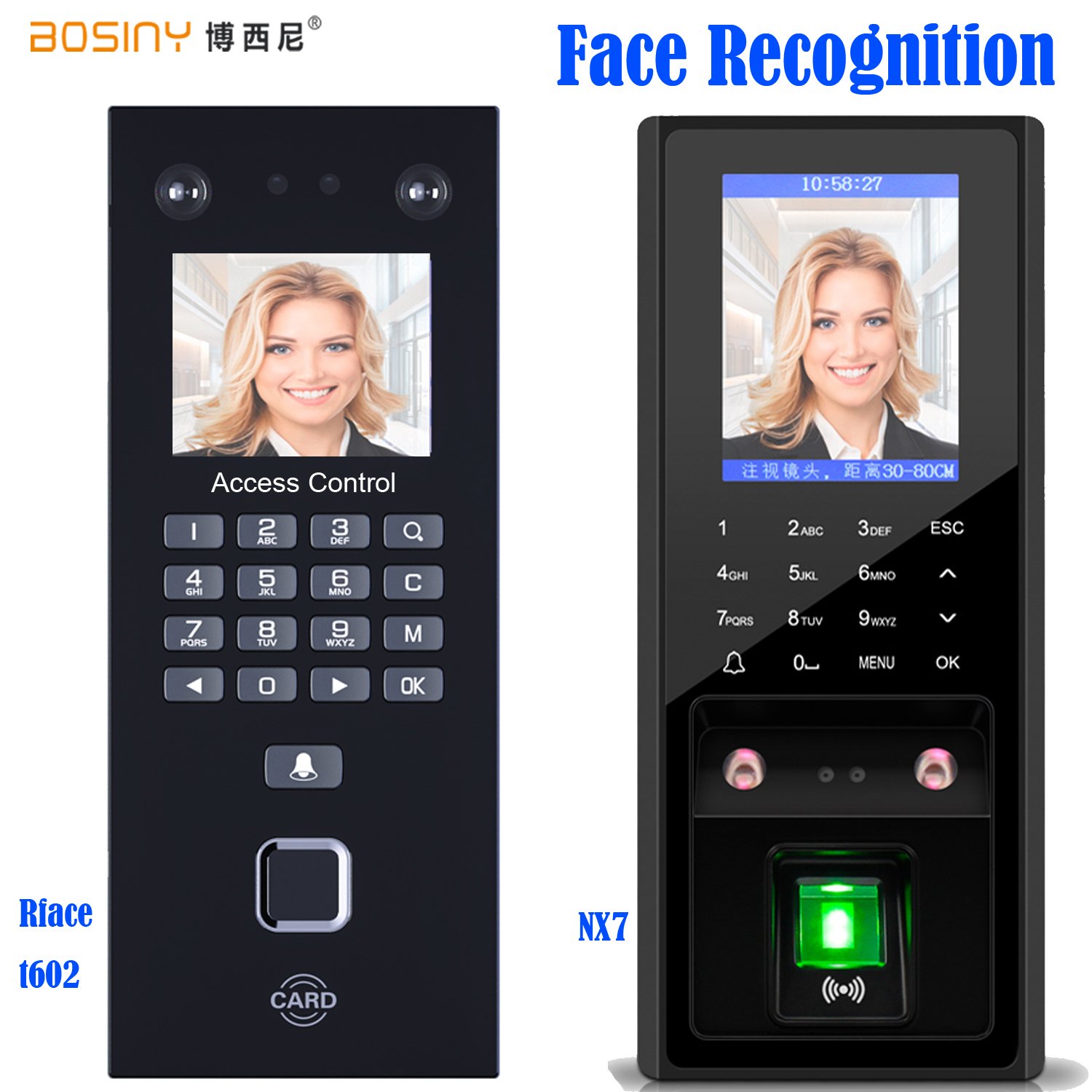 3000 Face 3000 Figners 2.8Inch LCD TCP/IP USB Biometric Fingerprint Face Access Control Device System Support 125khz RFID Card