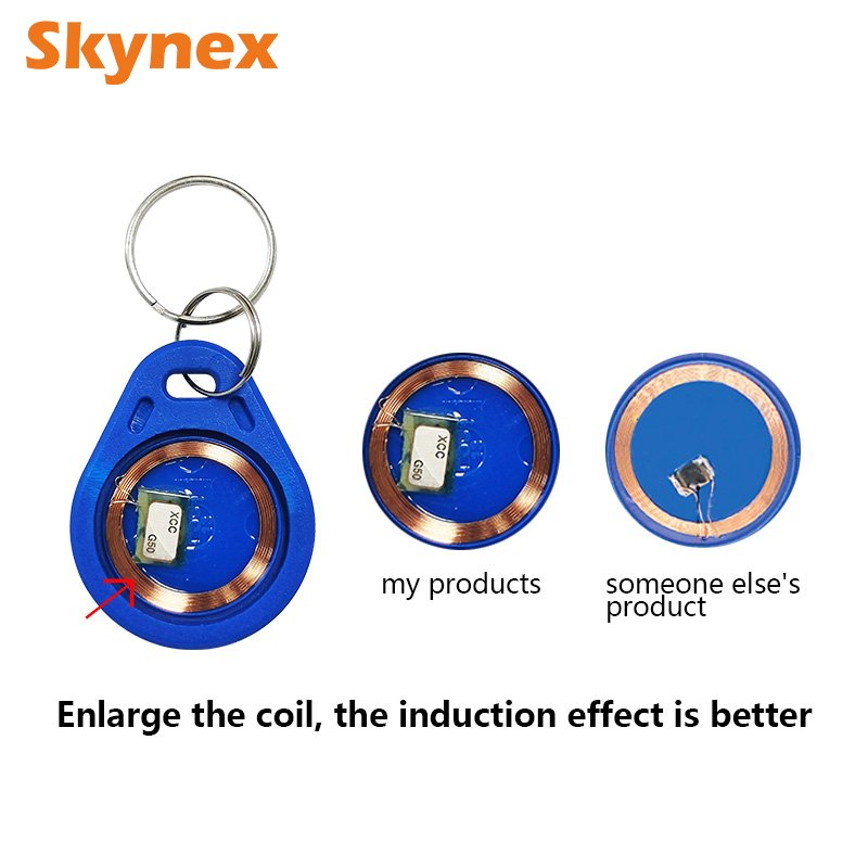 High Quality PVC Copper Wire Authentic Chip 13.56MHZ IC Card RFID Key Tags F1108 Keychain For Door Access Control System