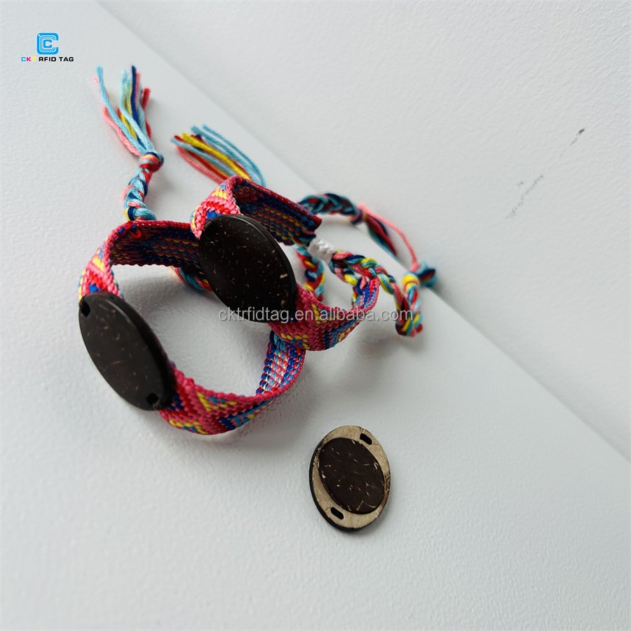 Custom Logo RFID NFC Card Wristband Handmade Cloth Woven RFID Tag Wristbands for Event Festival