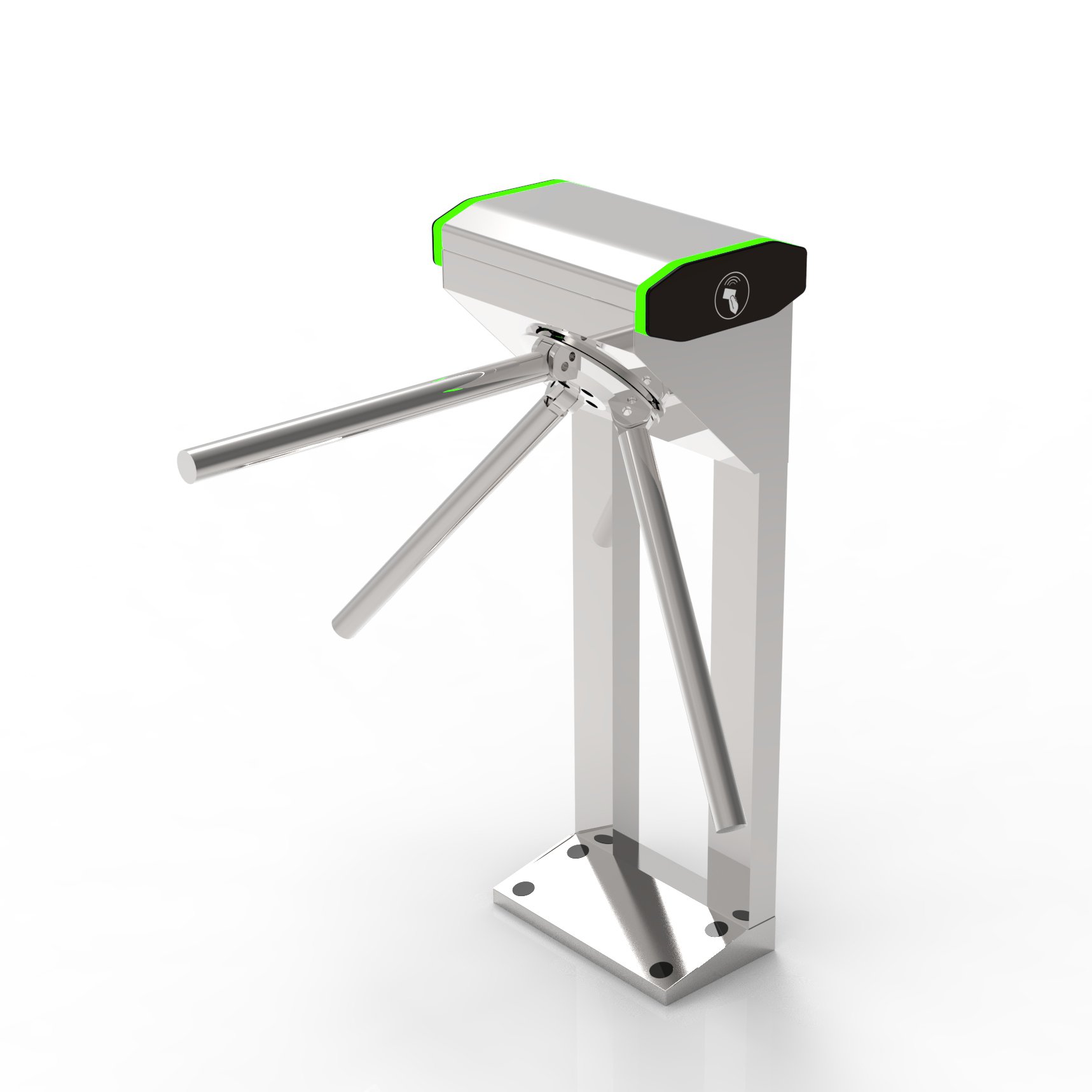 Channel personnel access control management system stainless steel 304 three roll gate Turnstile wtih IC ID card reader