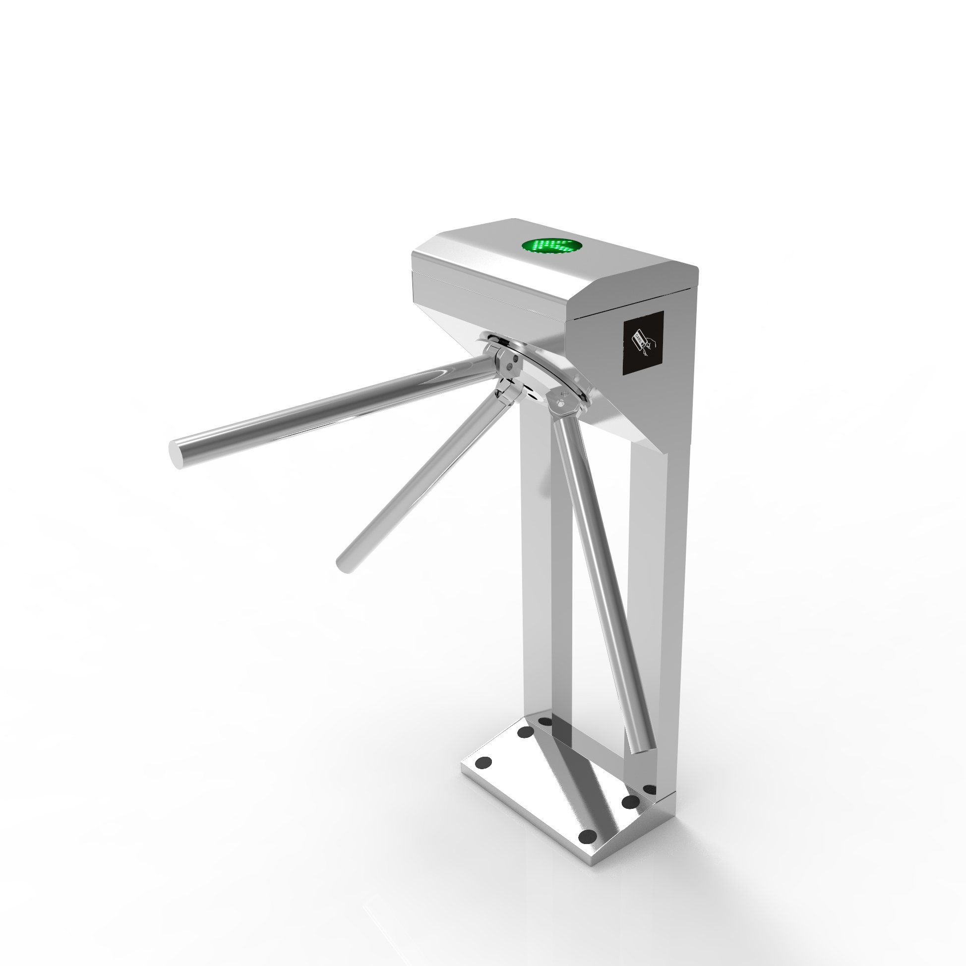 Channel personnel access control management system stainless steel 304 three roll gate Turnstile wtih IC ID card reader