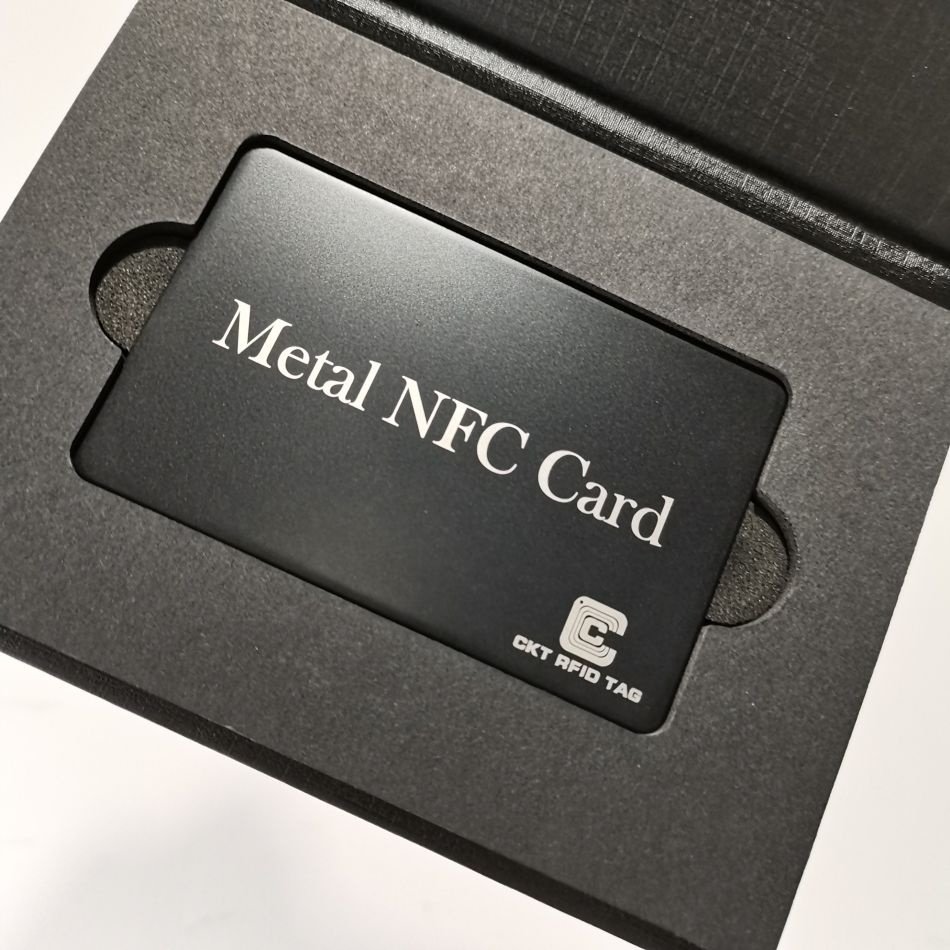 Custom Metal NFC card black matte brass metal card for digital tap business card
