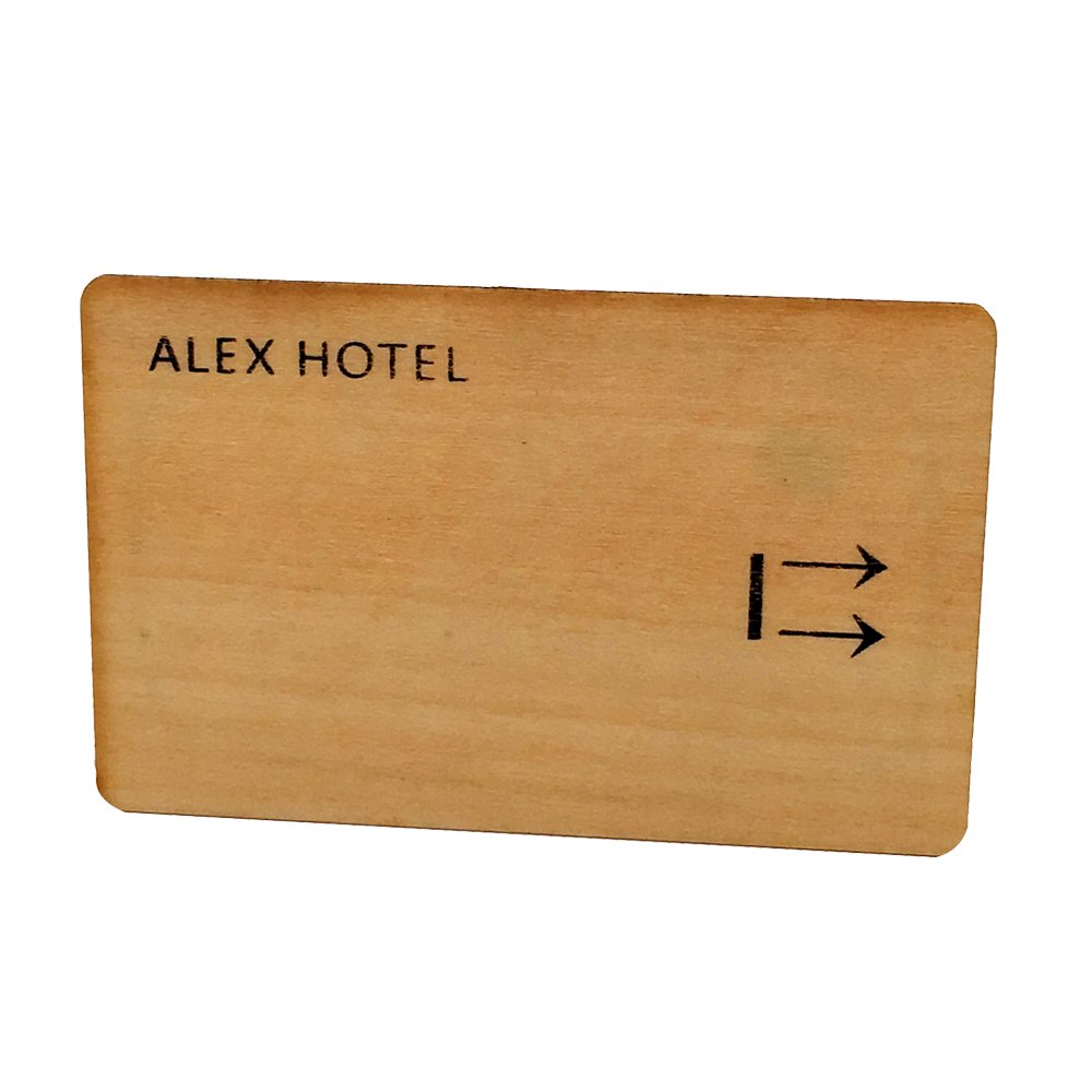 13.56Mhz NFC Wooden Wood RFID Card Door Access Control Hotel Key Card